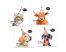 Bulk 48 Party Animal Napkins pk20 2ply 33x33cm 4 Asst