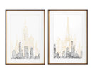 Bulk 2 Cityscape 2toned Framed Wallart 50x70cm 2 Asst