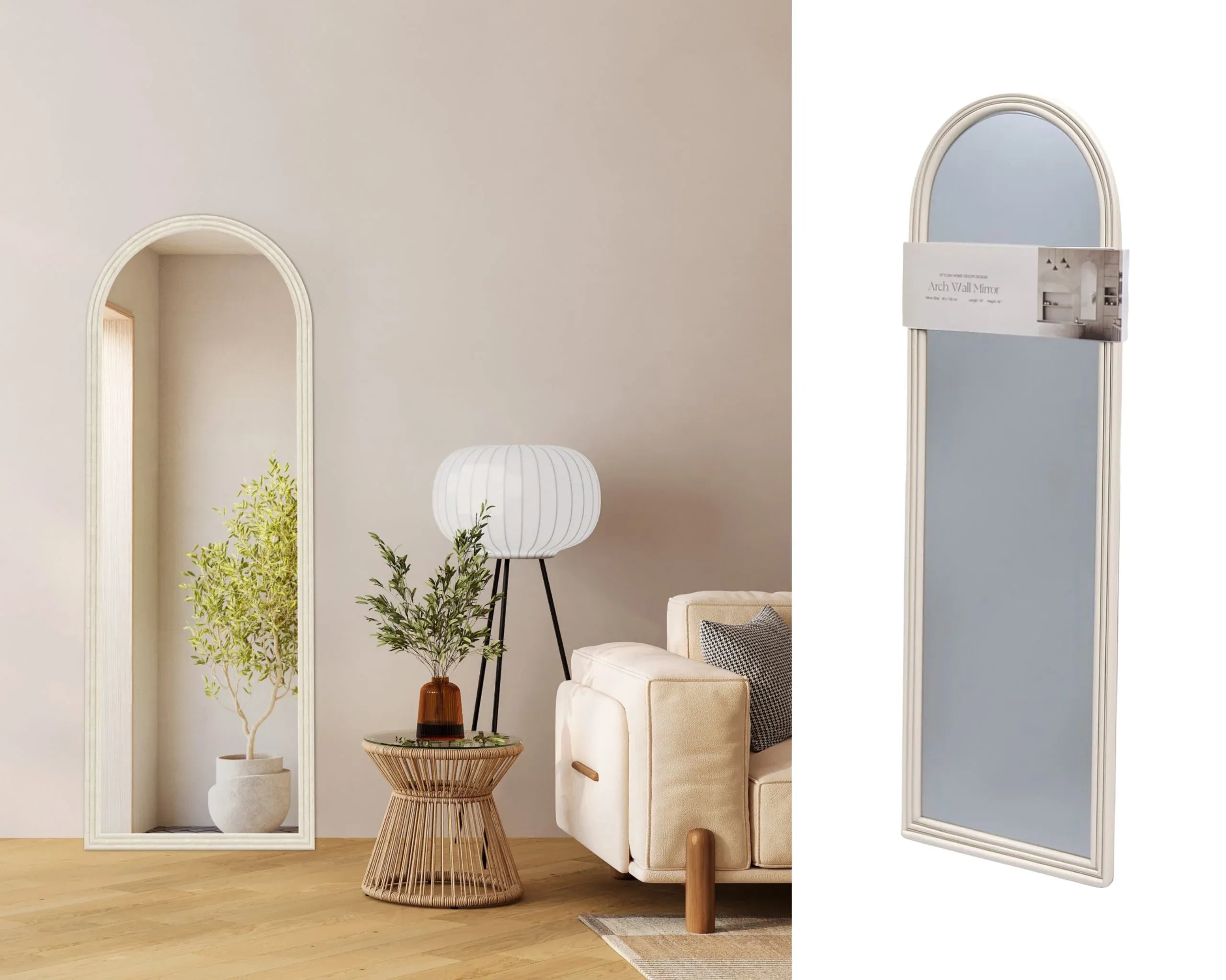 Bulk 4 Ps Arched Wall Mirror 40x120cm