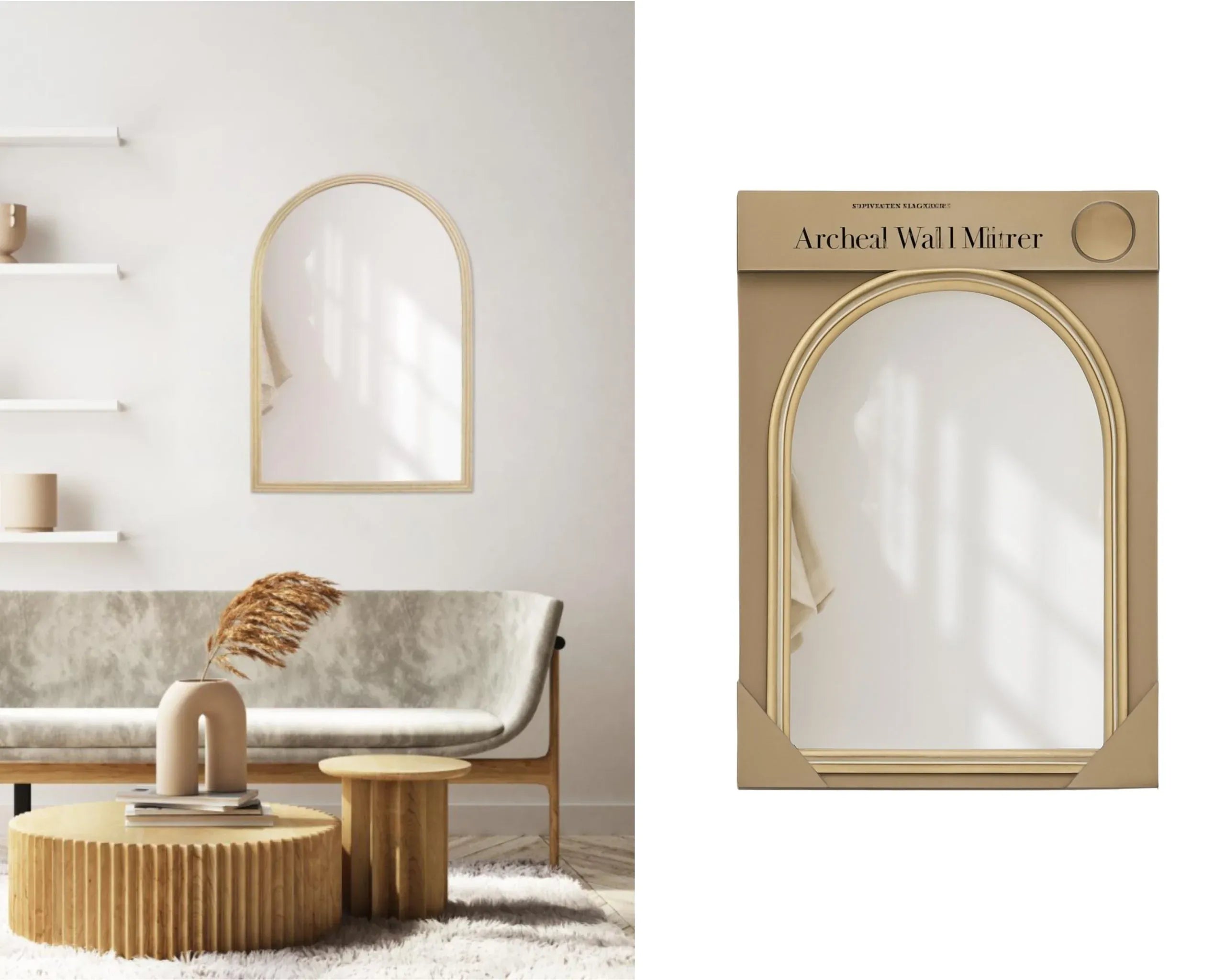 Bulk 2 Ps Arched Wall Mirror 60x90cm