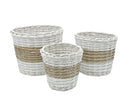 Bulk 4 Hampton Willow Basket Round s/3 32xh28xb26cm