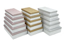 Bulk 6 White Box With Glitter Paper Lid Set Of 5 34x22x7.5cm