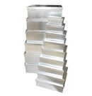 Bulk 2 Metallic Textured Silver Gift Box Set of 18