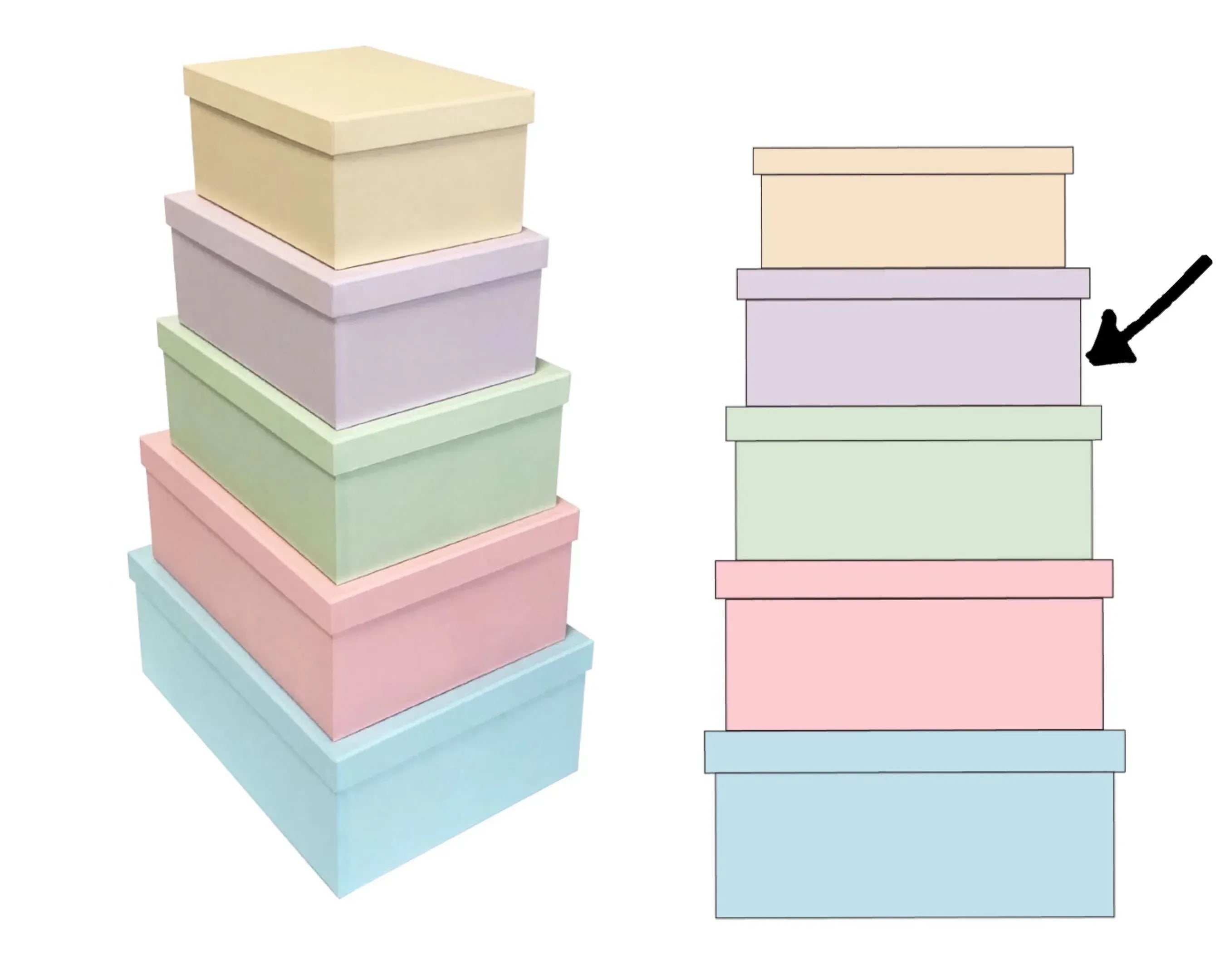 Bulk 2 Macaron Purple Gift Box Set 18 43x34x16cm