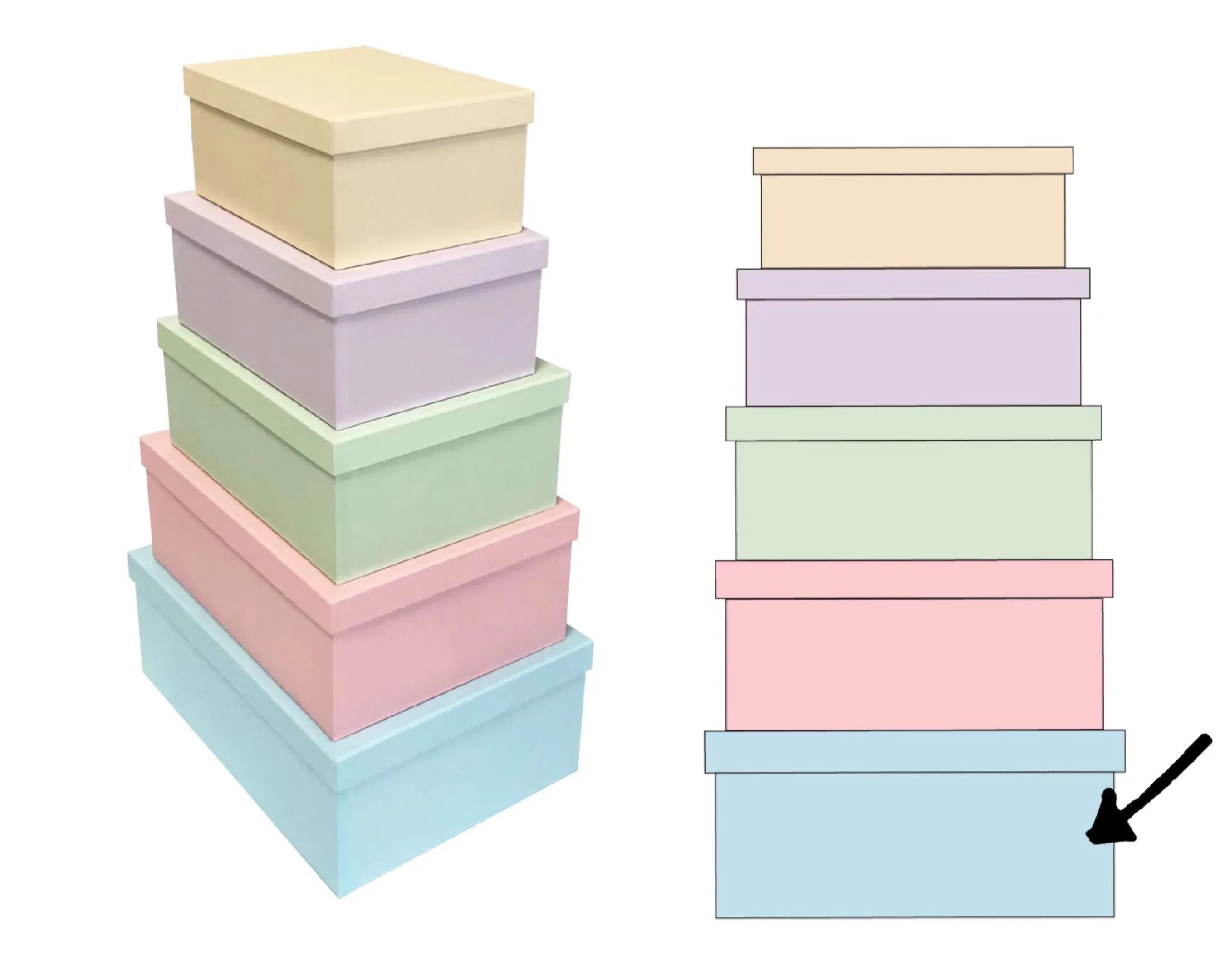 Bulk 2 Macaron Blue Gift Box Set 18 43x34x16cm