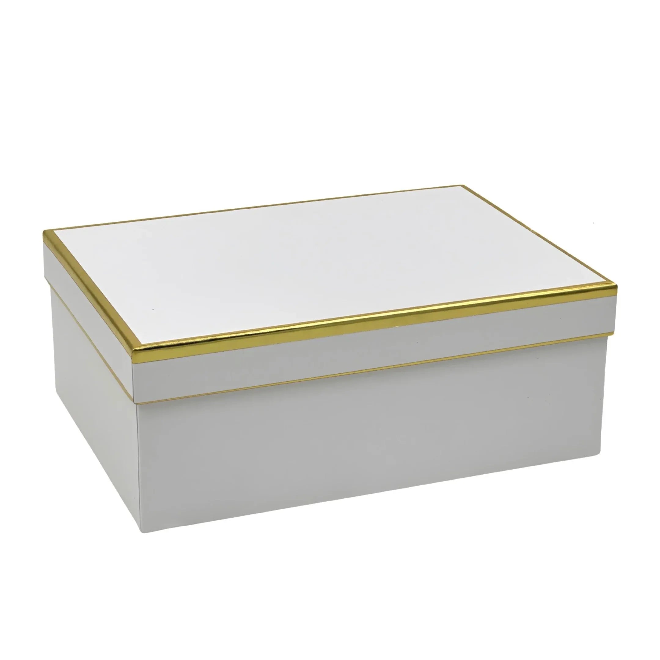 Bulk 2 White Deluxe Foiled Rim Gift Box set18 43x34x16cm