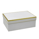 Bulk 2 White Deluxe Foiled Rim Gift Box set18 43x34x16cm
