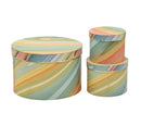 Marble Gift Boxes Round W Foiled Rim Set Of 10 42x25cm