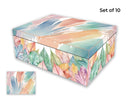 Bulk 2 Serene Leaves Gift Box Set 10 35x26x13.2cm