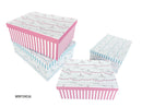 Bulk 2 Happy Birthday Stripe Gift Box Set 18 43x34x16cm 2 Asst Cols