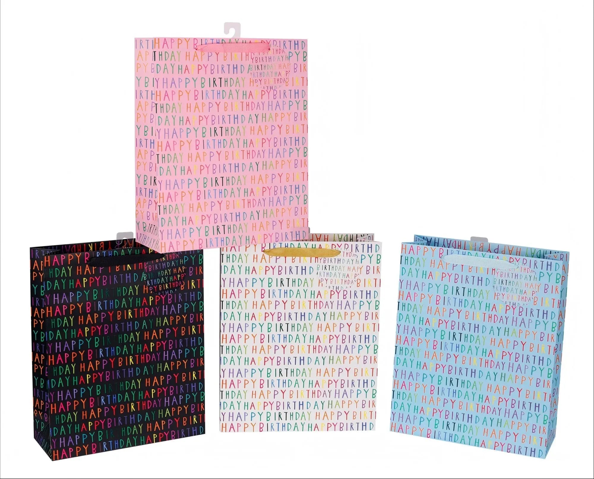 Bulk 24 Everyday Birthday Gift Bag Lrg 32x26x12cm 4 Asst