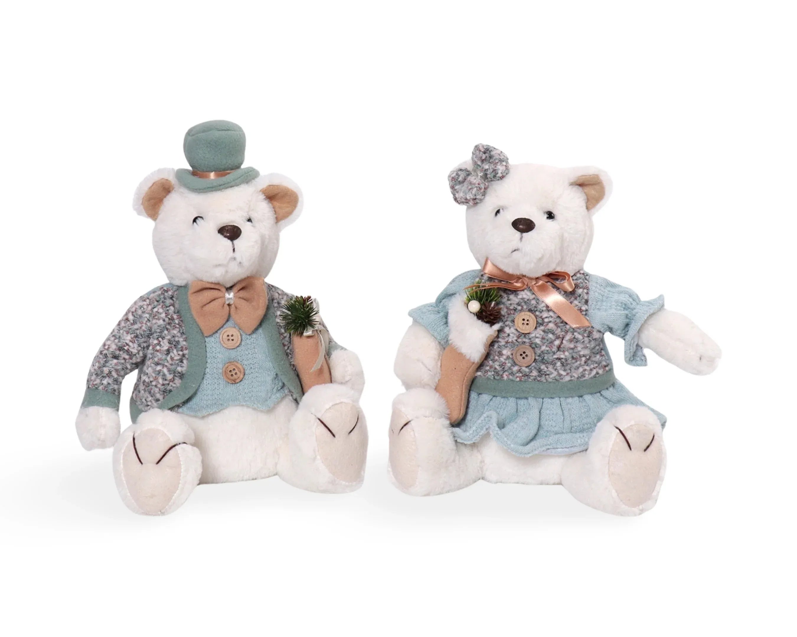 Bulk 6 Xmas Beary Blu Bear Sitting 21x16x24/31hcm 2 Asst