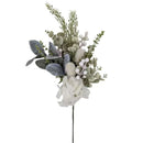 Xmas White Hydrangea & Berry Spray 62cm