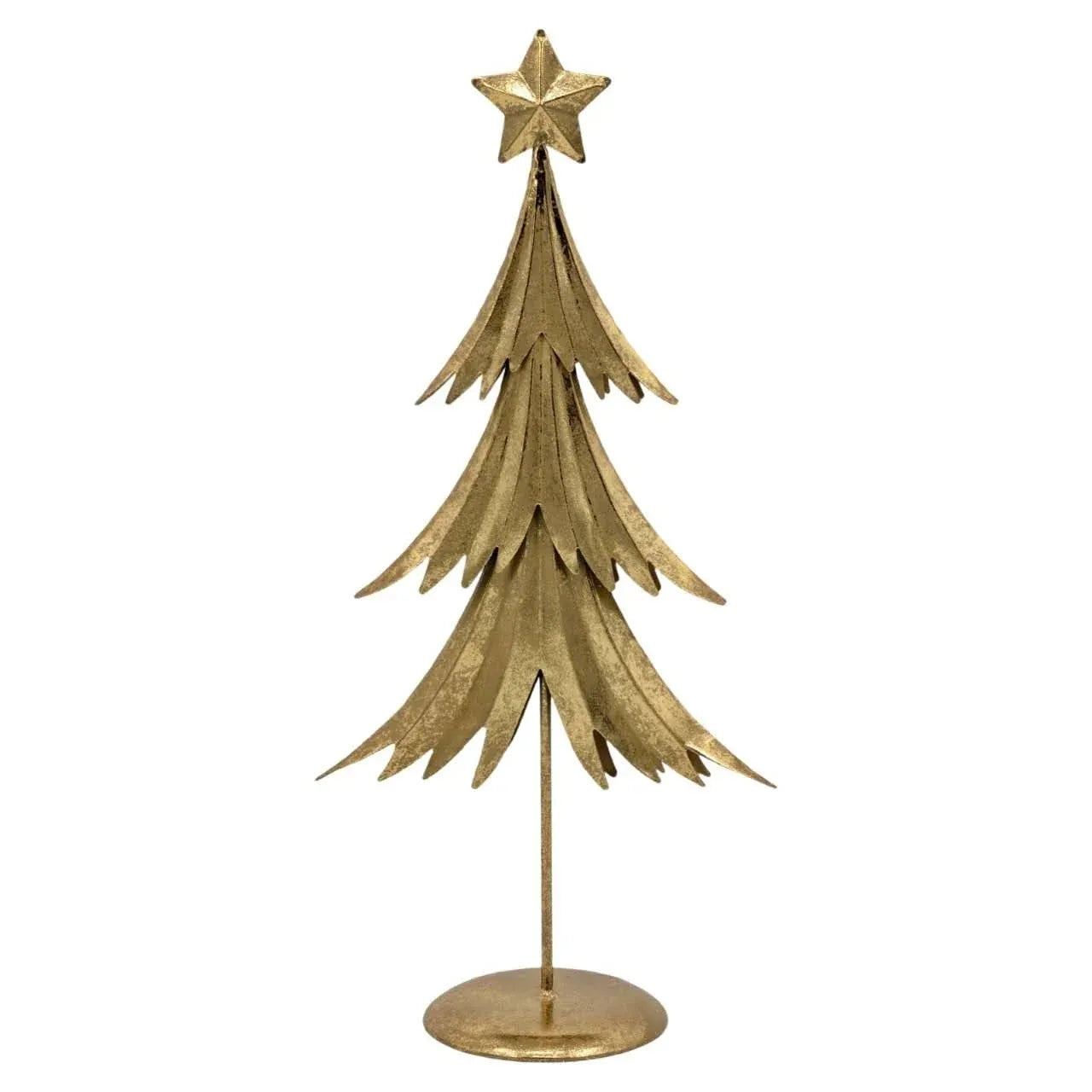 Bulk 6 Xmas Golden Elegance Metal Tree Deco 20x10x42cmh