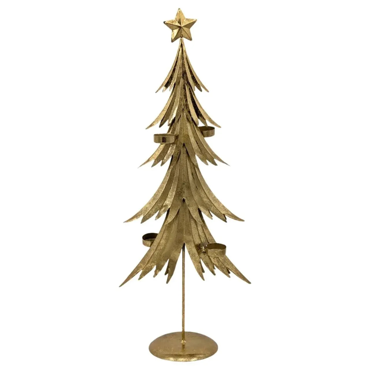 Bulk 4 Xmas Golden Elegance Metal Tree Deco 29x15x72cm