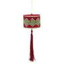 Bulk 12 Xmas Red & Green Velvet Drum 10x38cm
