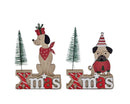 Bulk 24 Xmas Mdf Dog & Tree Deco 9x13cm 2 Asst