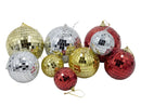 Bulk 24 Xmas Mirror Ball Hanger 8cm 3 Asst
