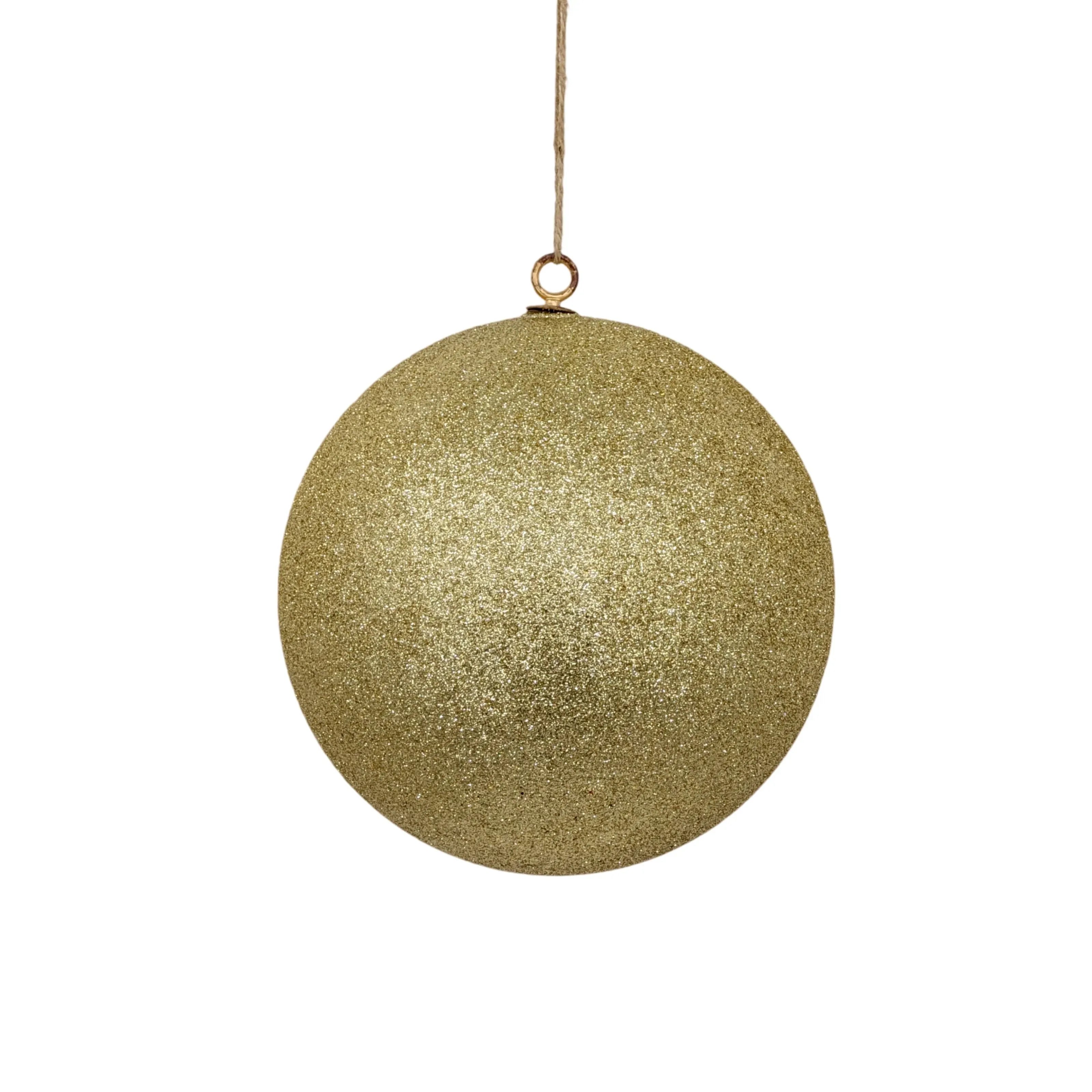 Bulk 8 Xmas Gold Glitter Ball Polystyrene Lrg 20cm