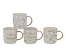 Bulk 24 Gold Foiled Xmas Mug 370ml 4 Asst