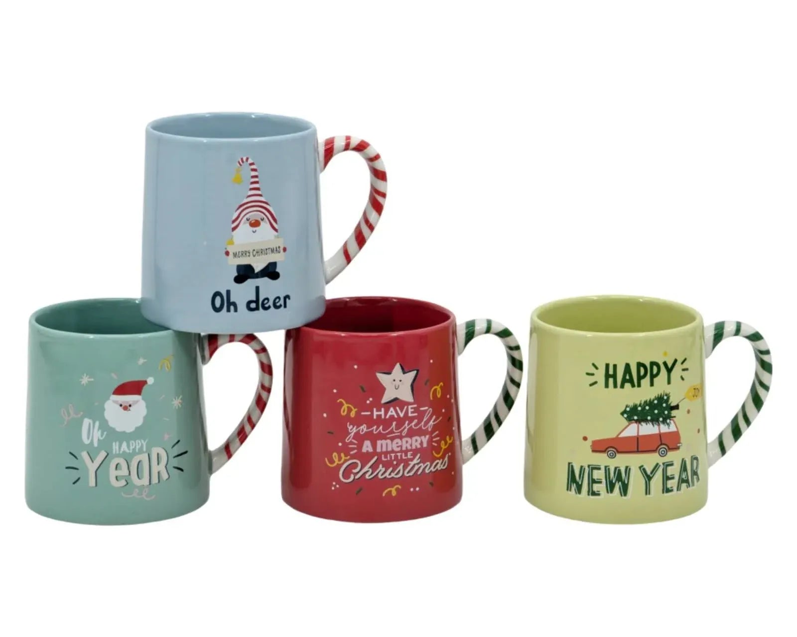 Merry & Bright Xmas Mug 475ml 4 Asst