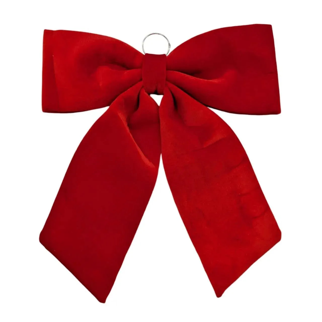 Bulk 8 Xmas Velvet Red Bow W Hanging Ring Xxlrg 60cm