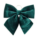 Bulk 12 Xmas Velvet Green Bow W Hanging Ring Lrg 34cm