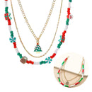 Bulk 24 Xmas Multi Layer Bead Necklace 2 Asst