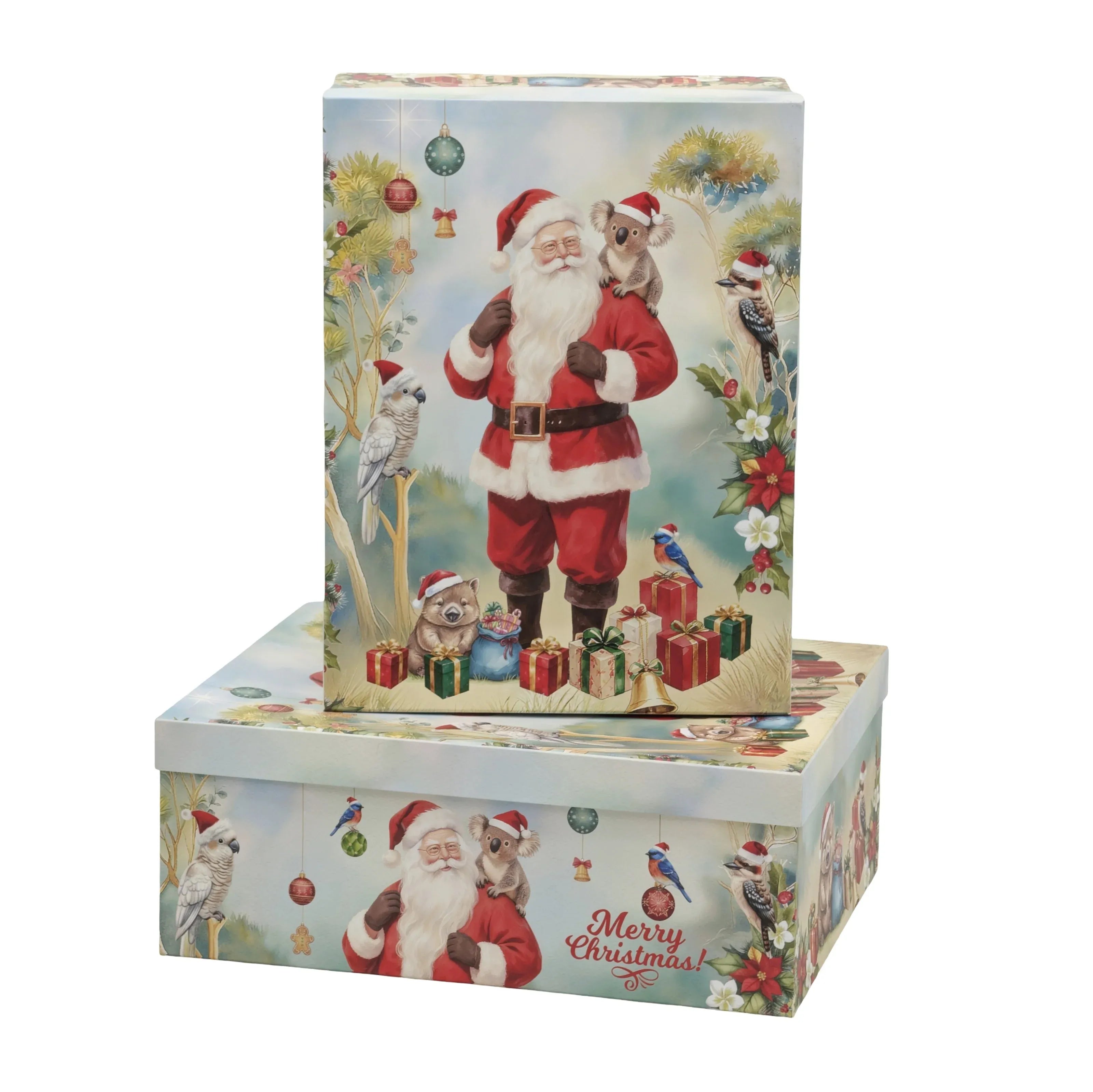 Bulk 2 Santa & Native Friends Xmas Box Set 18 43x34x16cm
