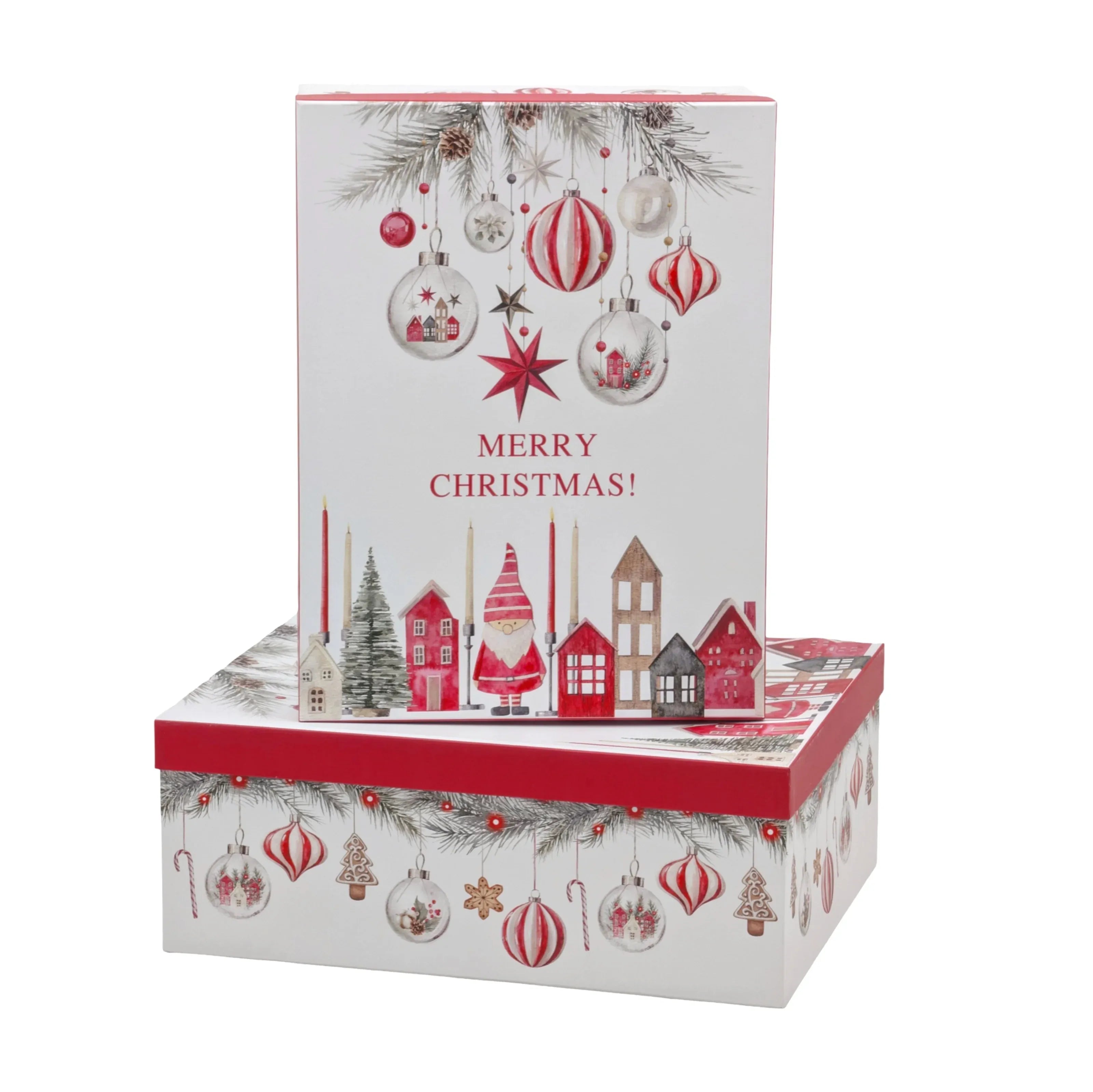 Bulk 2 Hanging Bauble Xmas Gift Box Set 18 43x34x16cm