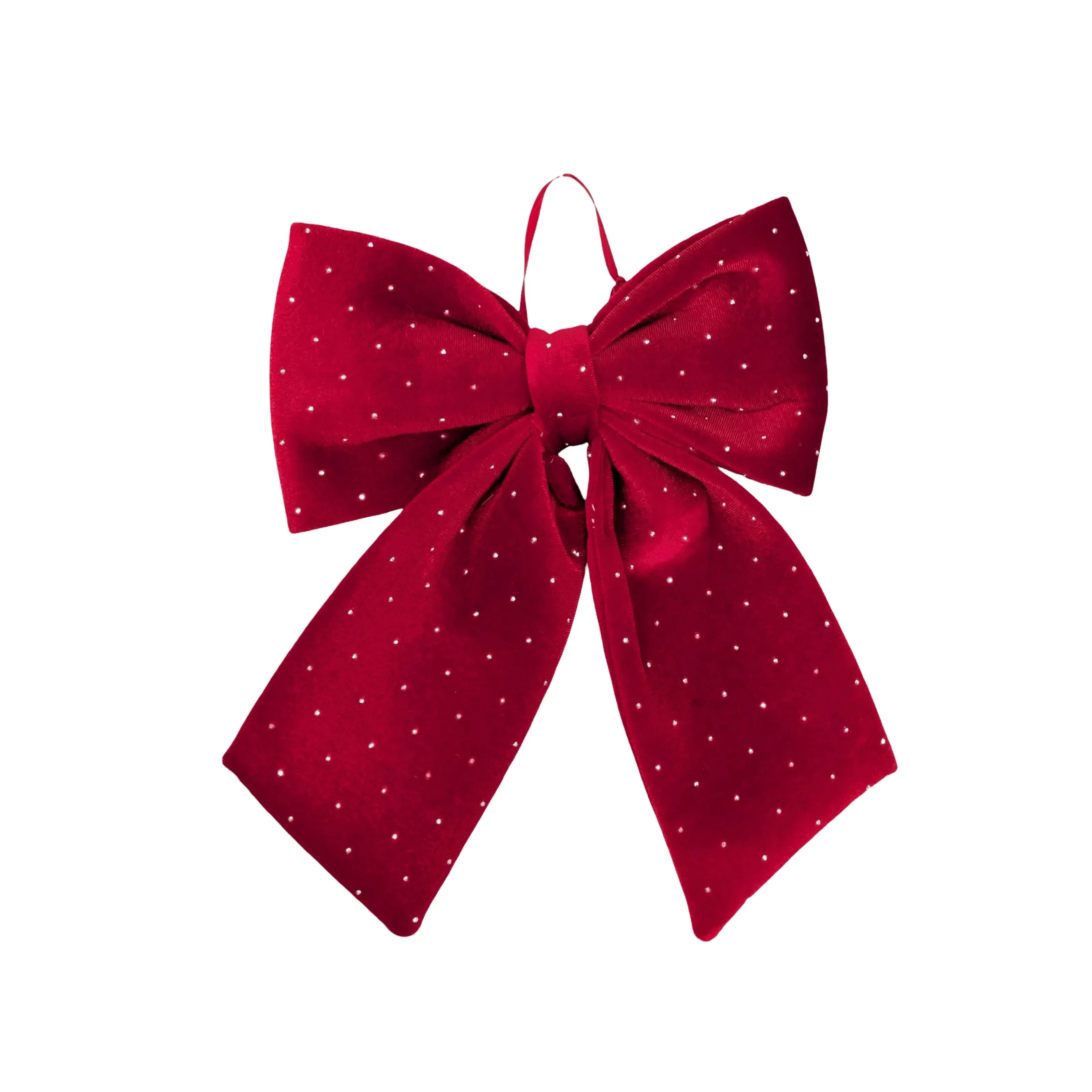 Bulk 24 Diamond & Velvet Red Bow 20x24cm