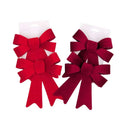 Bulk 24 Xmas Red & Burgundy Bow pk2 14x20cm 2 Asst