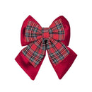 Bulk 24 Xmas Layered Velvet & Tartan Bow 25x32cm