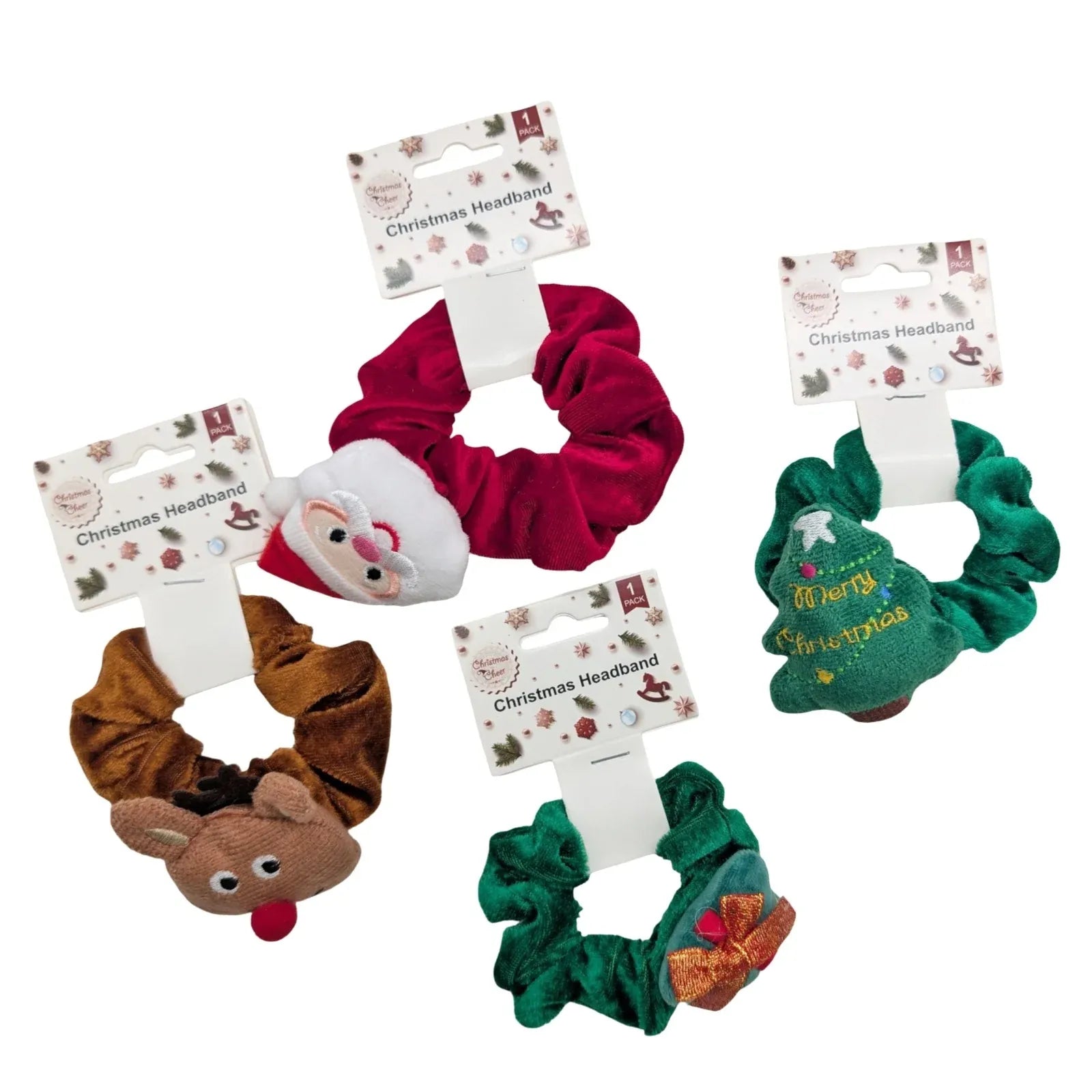 Bulk 36 Xmas Character Hairband 4 Asst