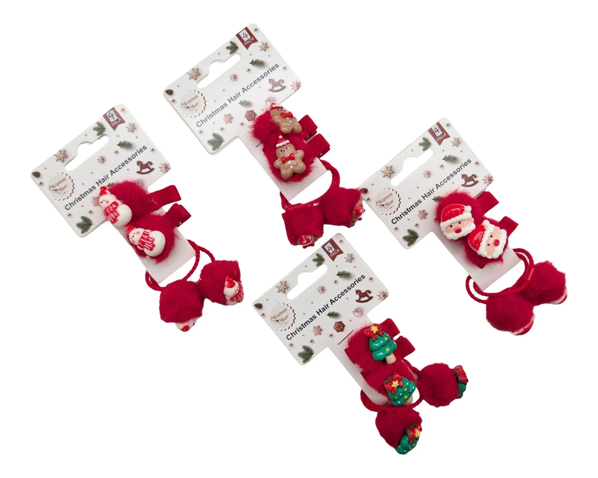 Bulk 48 Xmas Hair Clip & Hairband pk4 4 Asst