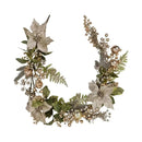 Bulk 4 Xmas Champagne Poinsettia Luxe Garland 150cm