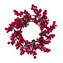 Bulk 8 Xmas Flocking Berry Wreath 58x25cm