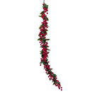 Bulk 8 Xmas Flocking Berry Garland 105cm