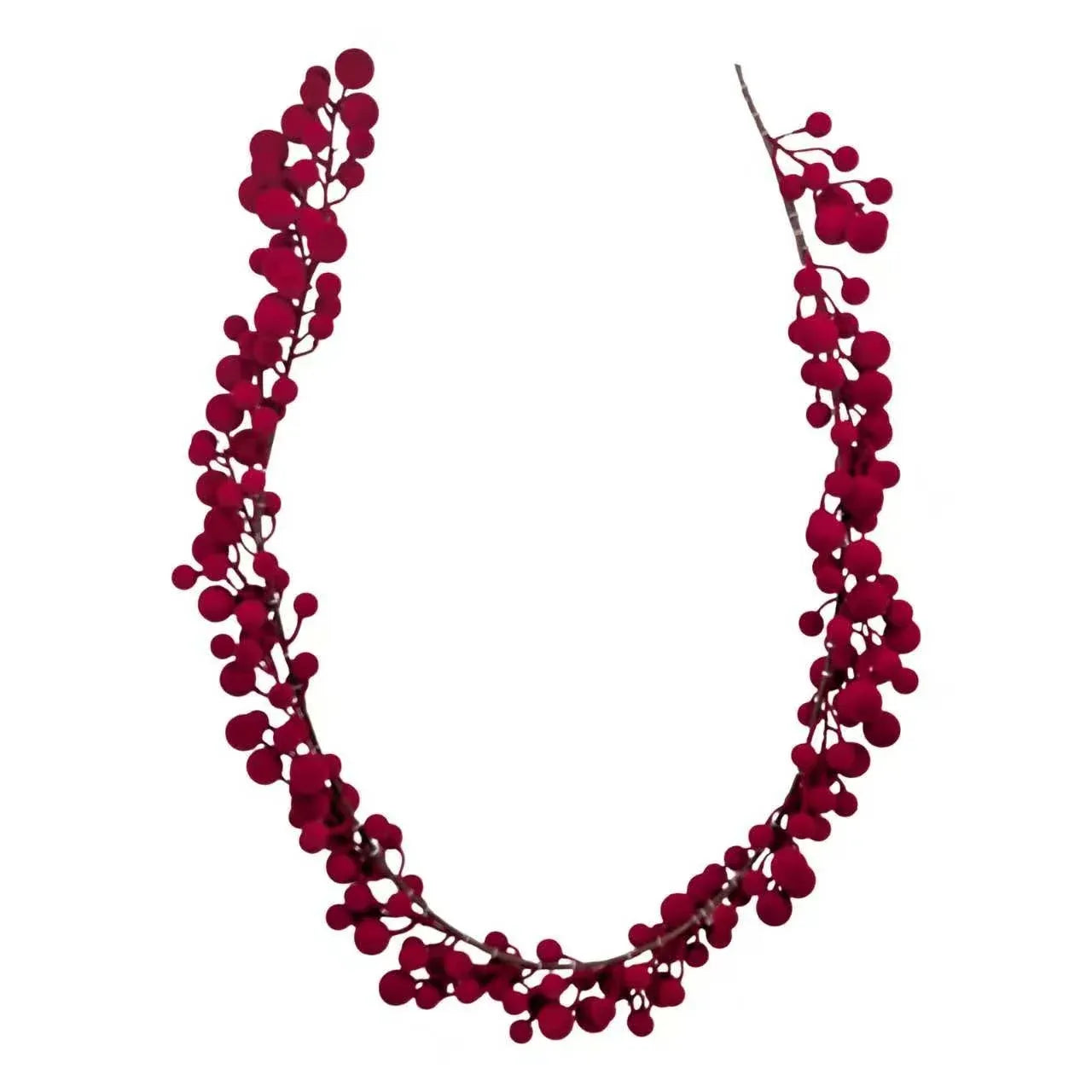 Xmas Flocking Berry Garland 175cm