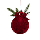 Bulk 12 Xmas Redvelvet Bauble W Ornament 18cm