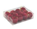 Bulk 24 Xmas Red Velvet Bauble d5cm pk12