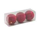 Bulk 12 Xmas Red Velvet Bauble d10cm pk3