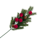 Bulk 12 Xmas Red Velvet Bauble Spray 62cm