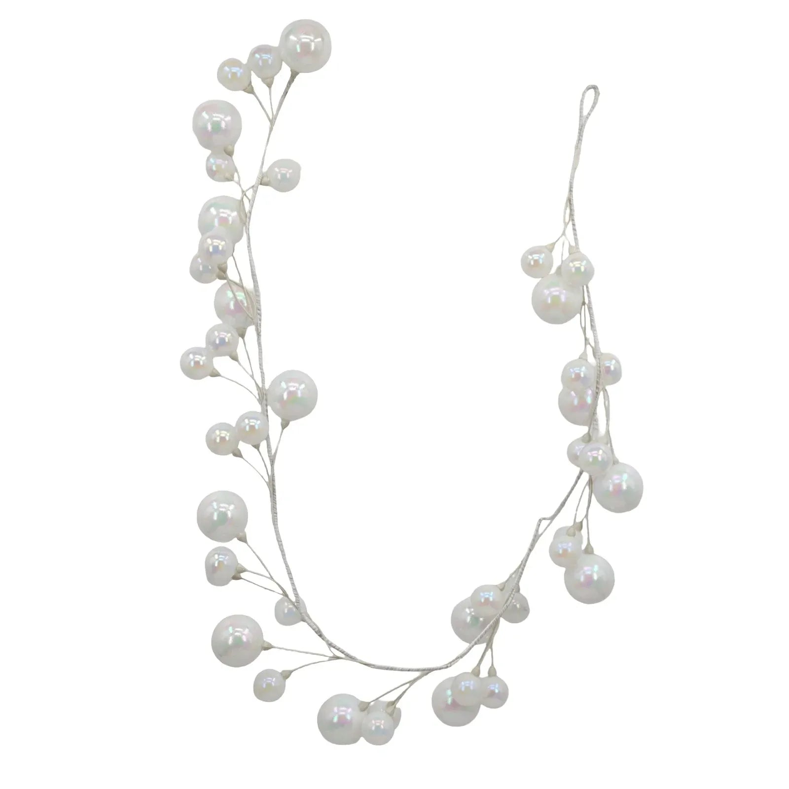Bulk 4 Xmas White Bauble Garland 150cm