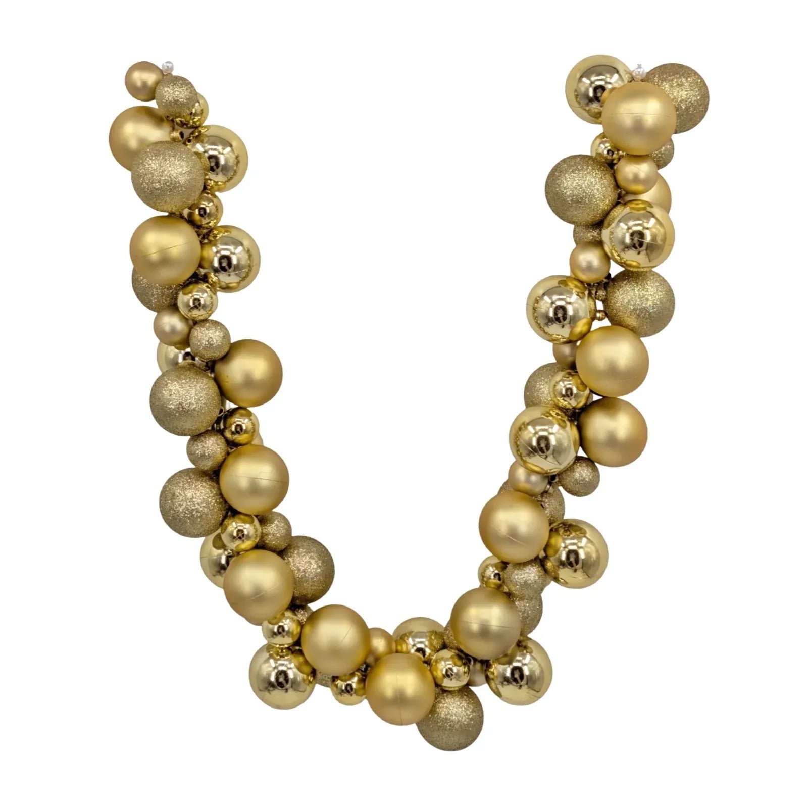 Bulk 4 Xmas Gold Bauble Garland 100cm