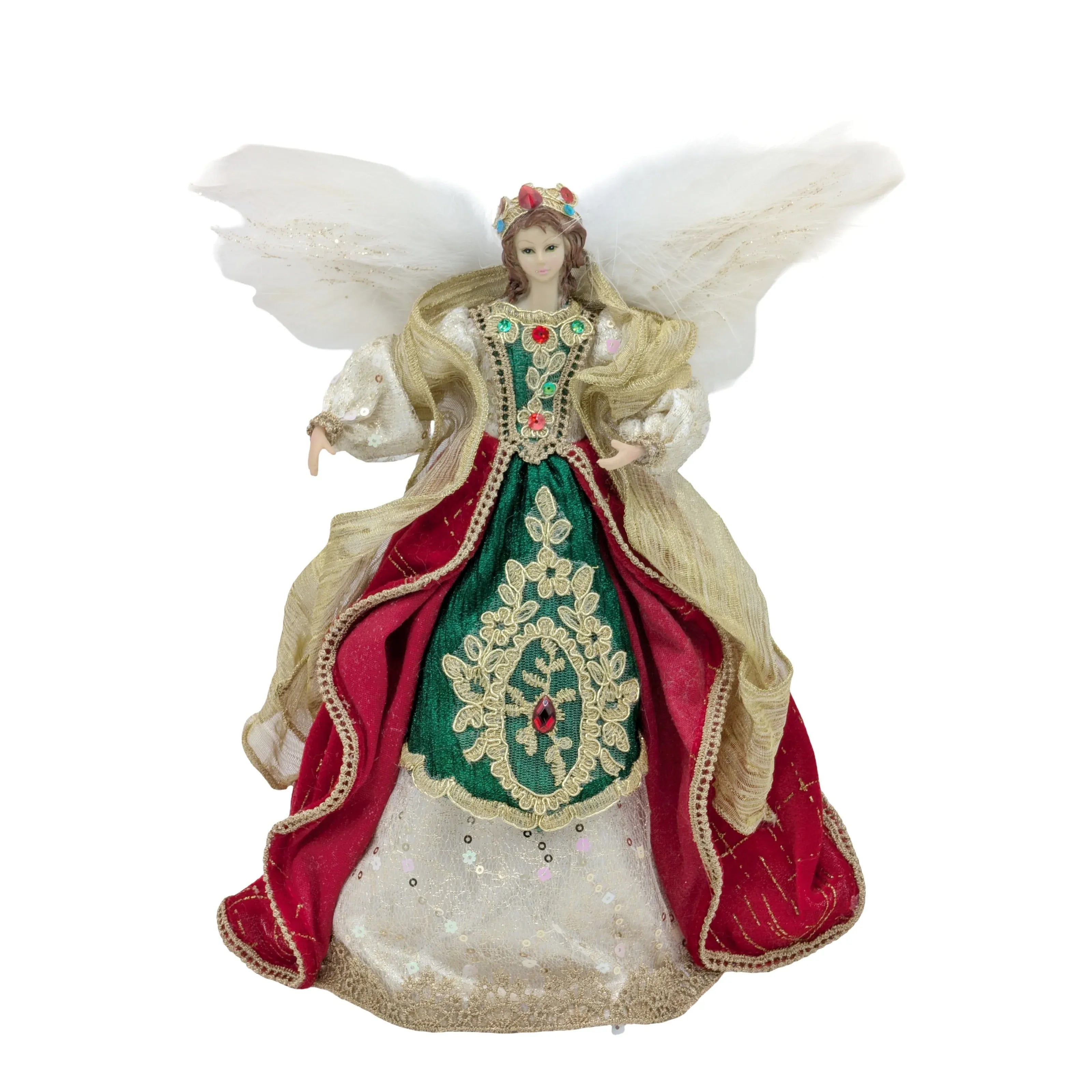Bulk 4 Xmas Red Velvet Angel Tree Topper 25cm