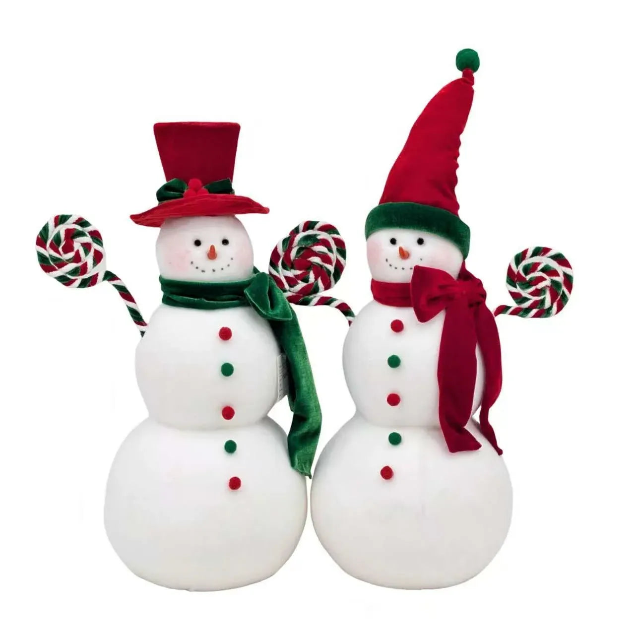 Bulk 2 The Velvet Christmas Snowman 49cm/53cm 2 Asst
