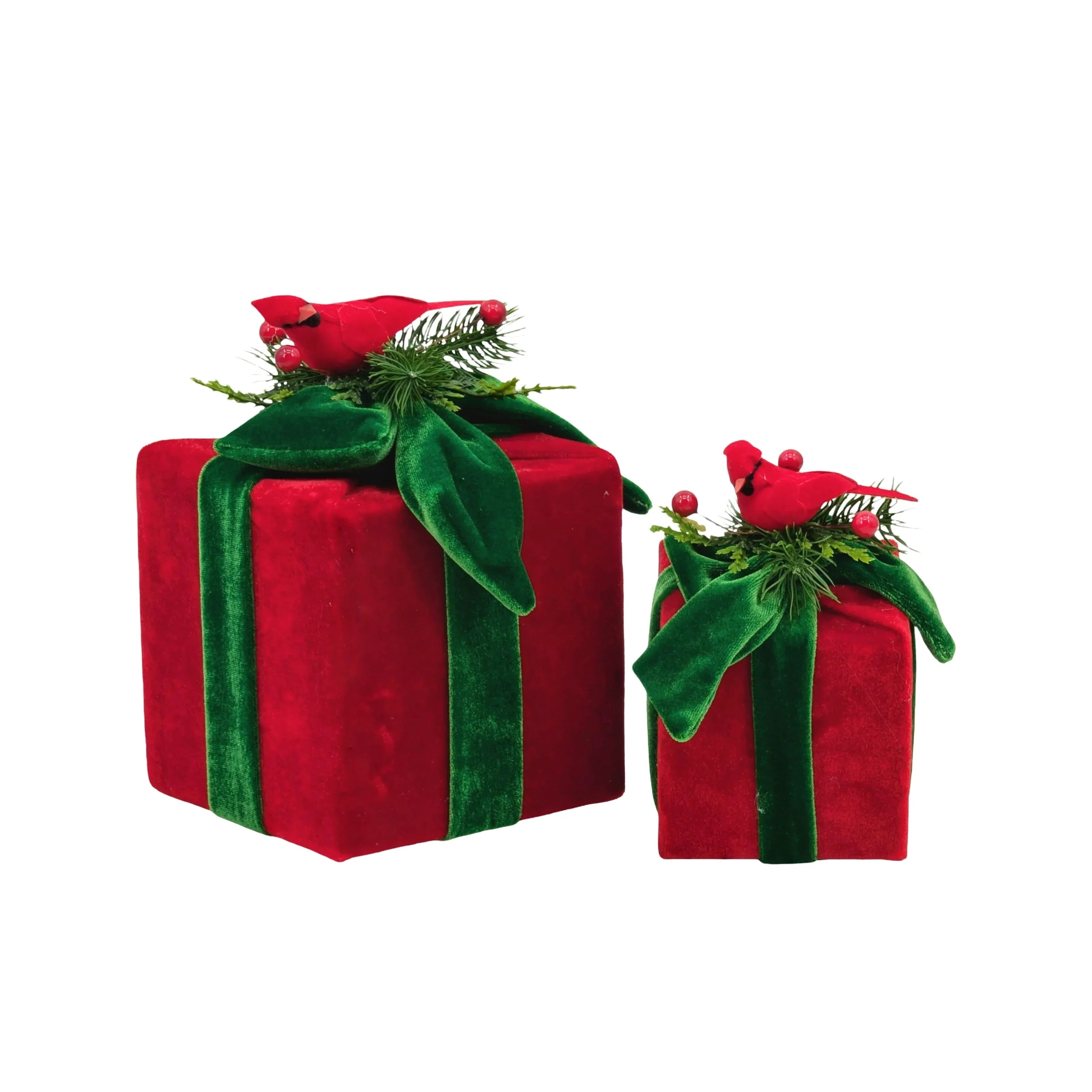 Bulk 8 The Velvet Christmas Gift Box d.8.5/h.13.5cm