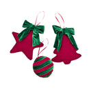 Bulk 24 The Velvet Christmas Hanger Dia 9cm/15cm 3 Asst