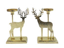 Bulk 8 Rustic Gold Metal Xmas Candle Holder 16.5/20x9x28cm 2 Asst
